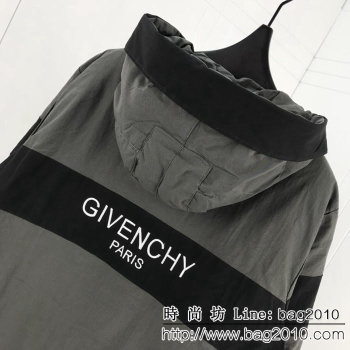 GVC紀梵希 18SS秋冬新款 背後品牌字母刺繡 男款羽絨服 ydi1519